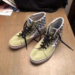 Limited edition lime green and checkered Vans